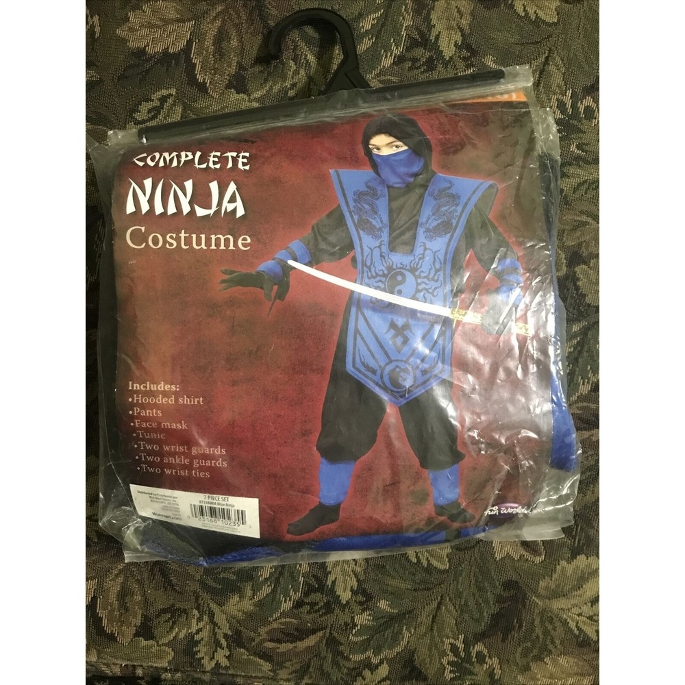 Halloween‎ Costume-Boys 7-Piece Complete Ninja-Size Med 8-10